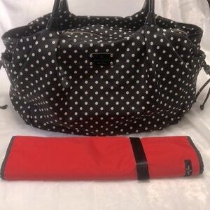 Kate Spade Nylon Polka Dot Diaper Bag with Changing Pad